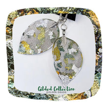 Load image into Gallery viewer, Gilded Leaf Earrings - Golden Grass - Antique Silver UrbanroseNYC
