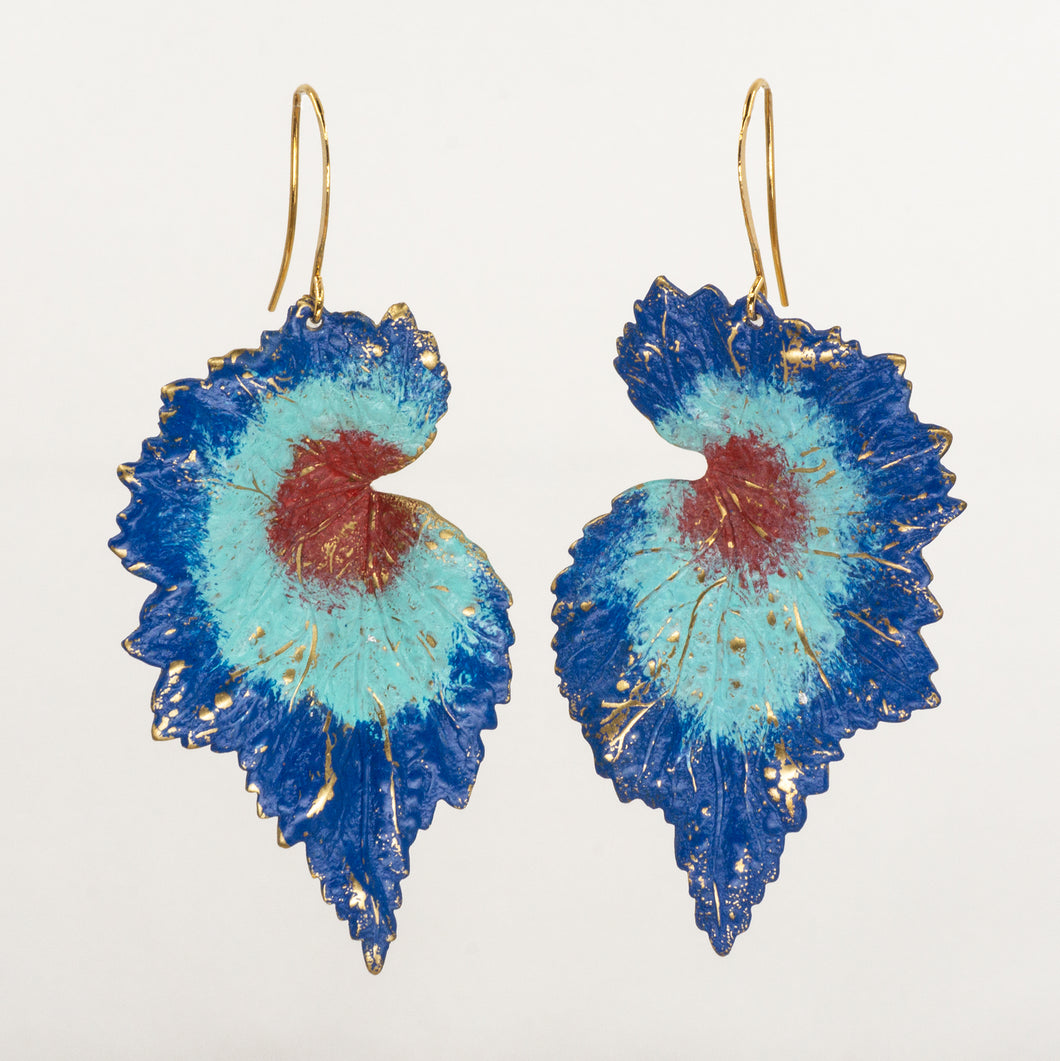 Patina Hombre Begonia Leaf Earrings - Patina Hombre Begonia Leaf Earrings - UrbanroseNYC