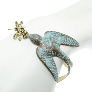 Swallow Bird Bracelet - Brass Patina / 7 - 7.5 inches - UrbanroseNYC