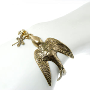 Swallow Bird Bracelet - Antique Gold / 7 - 7.5 inches - UrbanroseNYC