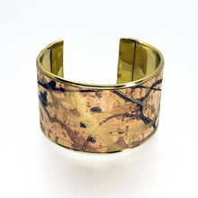 Load image into Gallery viewer, Portuguese Cork Cuff Bracelet - Bronze &amp; Gold Metallic Splash UrbanroseNYC
