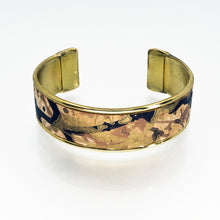 Load image into Gallery viewer, Portuguese Cork Cuff Bracelet - Bronze &amp; Gold Metallic Splash UrbanroseNYC
