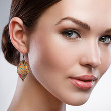 Load image into Gallery viewer, Real Leaf Earrings - Gilded - Coffee - UrbanroseNYC
