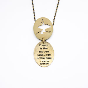 Cutout Quotation Pendant - Ballerina - Cutout Quotation Pendant - Ballerina - UrbanroseNYC
