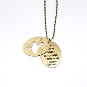 Cutout Quotation Pendant - Ballerina - Cutout Quotation Pendant - Ballerina - UrbanroseNYC