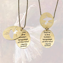 Load image into Gallery viewer, Cutout Quotation Pendant - Ballerina - Gold - UrbanroseNYC
