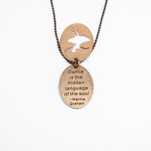 Cutout Quotation Pendant - Ballerina - Cutout Quotation Pendant - Ballerina - UrbanroseNYC