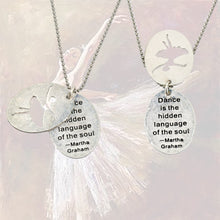 Load image into Gallery viewer, Cutout Quotation Pendant - Ballerina - Silver - UrbanroseNYC

