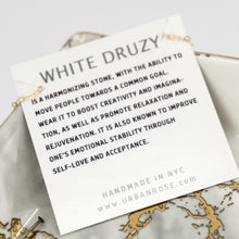 Load image into Gallery viewer, Minimalist Gemstone Pendant - White Druzy - Minimalist Gemstone Pendant - White Druzy - UrbanroseNYC
