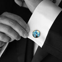 Load image into Gallery viewer, Altered Art Cufflinks - NYC Starry Night - Altered Art Cufflinks - NYC Starry Night - UrbanroseNYC
