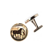 Load image into Gallery viewer, Altered Art Cufflinks - Vintage Horse &amp; Jockey - Altered Art Cufflinks - Vintage Horse &amp; Jockey - UrbanroseNYC
