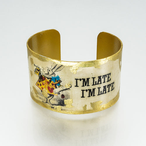 Gilded Cuff Bracelet - I'm Late, I'm Late UrbanroseNYC