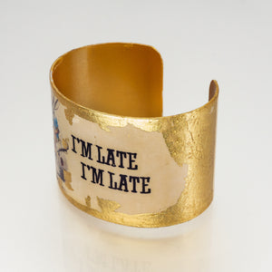Gilded Cuff Bracelet - I'm Late, I'm Late UrbanroseNYC