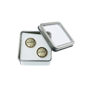 Altered Art Cufflinks - Imagine - Altered Art Cufflinks - Imagine - UrbanroseNYC