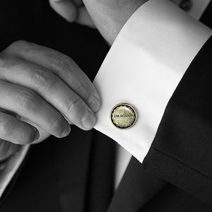 Altered Art Cufflinks - Imagine - Altered Art Cufflinks - Imagine - UrbanroseNYC