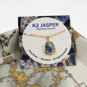 Minimalist Gemstone Pendant - K2 Jasper - Minimalist Gemstone Pendant - K2 Jasper - UrbanroseNYC