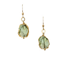 Load image into Gallery viewer, Minimalist Gemstone Earrings - Labradorite - Minimalist Gemstone Earrings - Labradorite - UrbanroseNYC
