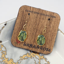 Load image into Gallery viewer, Minimalist Gemstone Earrings - Labradorite - Minimalist Gemstone Earrings - Labradorite - UrbanroseNYC

