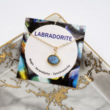 Load image into Gallery viewer, Minimalist Gemstone Pendant - Labradorite - Minimalist Gemstone Pendant - Labradorite - UrbanroseNYC
