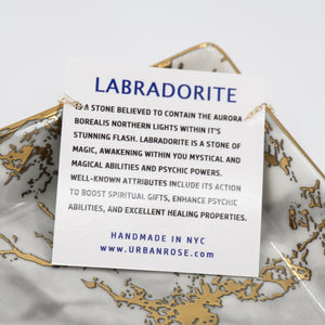 Minimalist Gemstone Pendant - Labradorite - Minimalist Gemstone Pendant - Labradorite - UrbanroseNYC