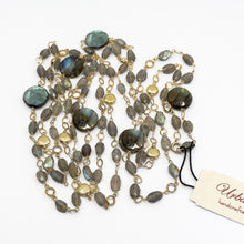 Load image into Gallery viewer, Long Gemstone Wraparound Necklace - Labradorite &amp; Vermeil UrbanroseNYC
