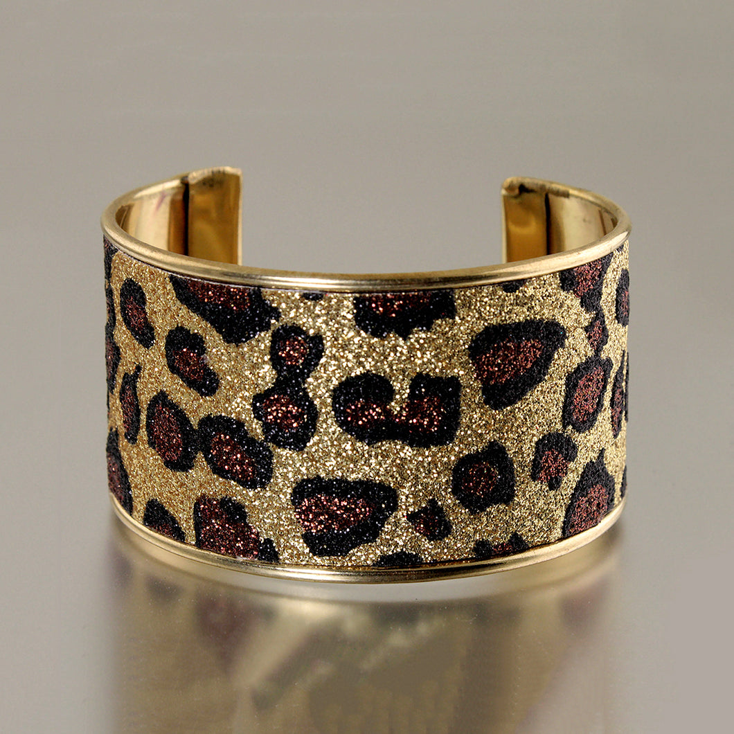 Glitter Cuff Bracelet Leopard Print UrbanroseNYC