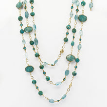 Load image into Gallery viewer, Long Gemstone Wraparound Necklace - Turquoise &amp; Apatite UrbanroseNYC
