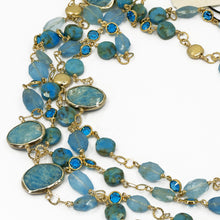 Load image into Gallery viewer, Long Gemstone Wraparound Necklace - Turquoise &amp; Apatite UrbanroseNYC
