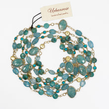 Load image into Gallery viewer, Long Gemstone Wraparound Necklace - Turquoise &amp; Apatite UrbanroseNYC
