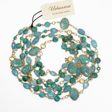 Load image into Gallery viewer, Long Gemstone Wraparound Necklace - Turquoise &amp; Apatite UrbanroseNYC
