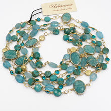 Load image into Gallery viewer, Long Gemstone Wraparound Necklace - Turquoise &amp; Apatite UrbanroseNYC
