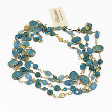 Load image into Gallery viewer, Long Gemstone Wraparound Necklace - Turquoise &amp; Apatite UrbanroseNYC
