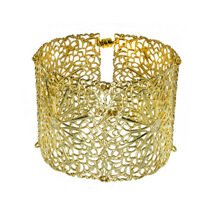 Filigree Magnetic Cuff Bracelet - Gold - UrbanroseNYC