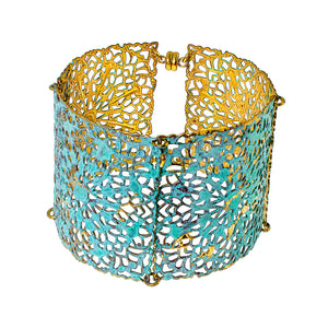 Filigree Magnetic Cuff Bracelet - Patina - UrbanroseNYC