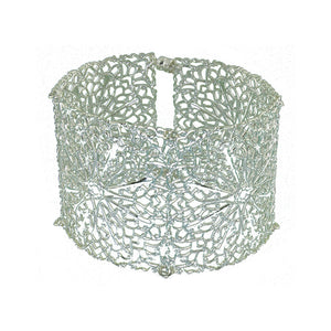 Filigree Magnetic Cuff Bracelet - Silver - UrbanroseNYC