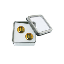 Load image into Gallery viewer, Altered Art Cufflinks - Manhattan Bridge at Sunset - Altered Art Cufflinks - Manhattan Bridge at Sunset - UrbanroseNYC
