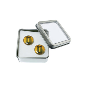 Altered Art Cufflinks - Manhattan Bridge at Sunset - Altered Art Cufflinks - Manhattan Bridge at Sunset - UrbanroseNYC