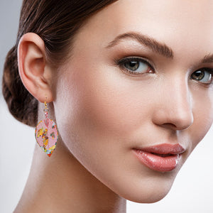 Real Leaf Earrings - Gilded, Dusty Rose - Real Leaf Earrings - Gilded, Dusty Rose - UrbanroseNYC