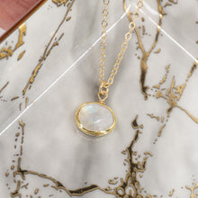 Load image into Gallery viewer, Minimalist Gemstone Pendant - Rainbow Moonstone - Minimalist Gemstone Pendant - Rainbow Moonstone - UrbanroseNYC
