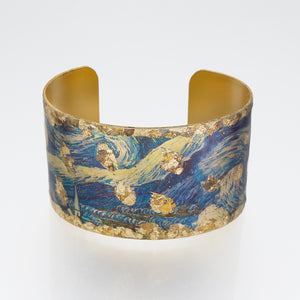 Gilded Cuff Bracelet - Van Gogh Starry Night UrbanroseNYC