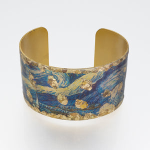 Gilded Cuff Bracelet - Van Gogh Starry Night UrbanroseNYC