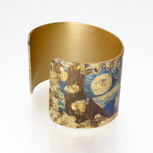 Load image into Gallery viewer, Gilded Cuff Bracelet - Van Gogh Starry Night UrbanroseNYC
