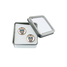 Load image into Gallery viewer, Altered Art Cufflinks - Sugarskull - Altered Art Cufflinks - Sugarskull - UrbanroseNYC
