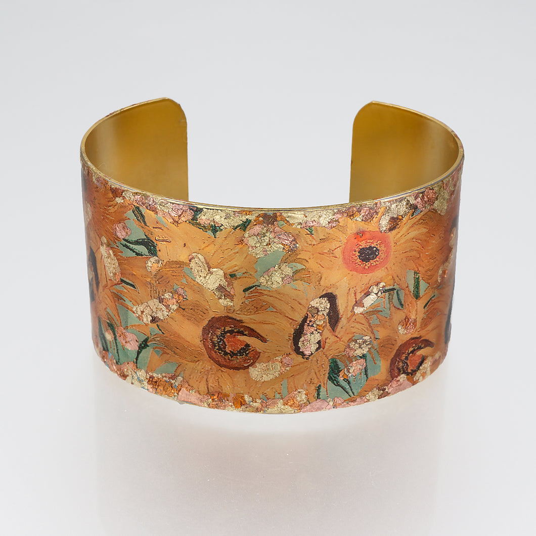 Gilded Cuff Bracelet - Van Gogh Sunflowers UrbanroseNYC