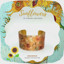 Load and play video in Gallery viewer, Gilded Cuff Bracelet - Van Gogh Sunflowers
