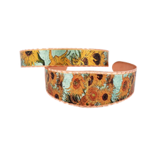 Load image into Gallery viewer, Copper Art Bracelet - Van Gogh Sunflowers - UrbanroseNYC
