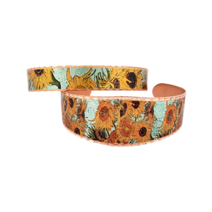 Copper Art Bracelet - Van Gogh Sunflowers - UrbanroseNYC