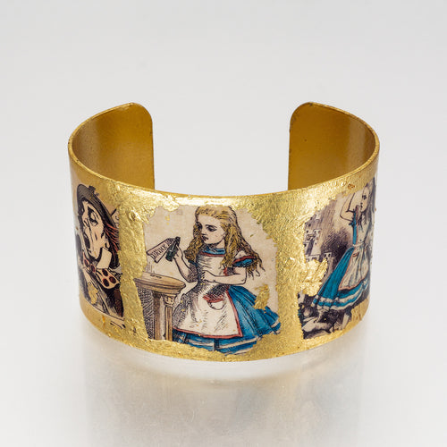 Gilded Cuff Bracelet - Alice in Wonderland UrbanroseNYC
