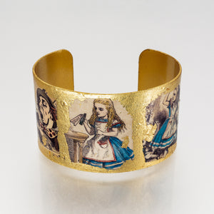 Gilded Cuff Bracelet - Alice in Wonderland UrbanroseNYC
