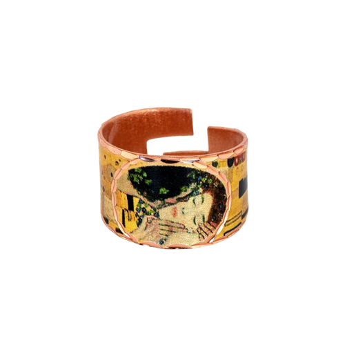 Copper Art Ring  - Gustav Klimt The Kiss - UrbanroseNYC